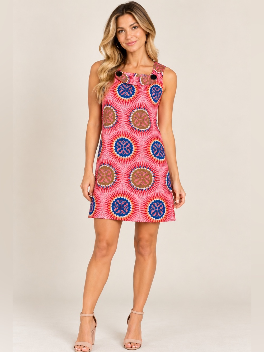 Aryeh Geometric Print Sleeveless Dress Size Medium